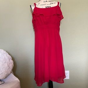 Red chiffon dress